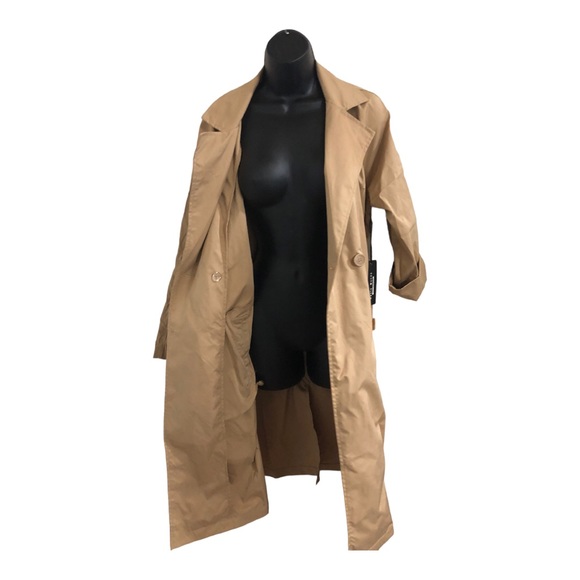 Haute Monde classic tan belted trench coat size small new - Picture 3 of 14